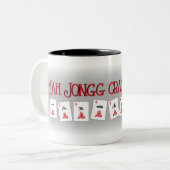 Mah Jonggはマグの上の私を割ります ツートーンマグカップ (正面左)