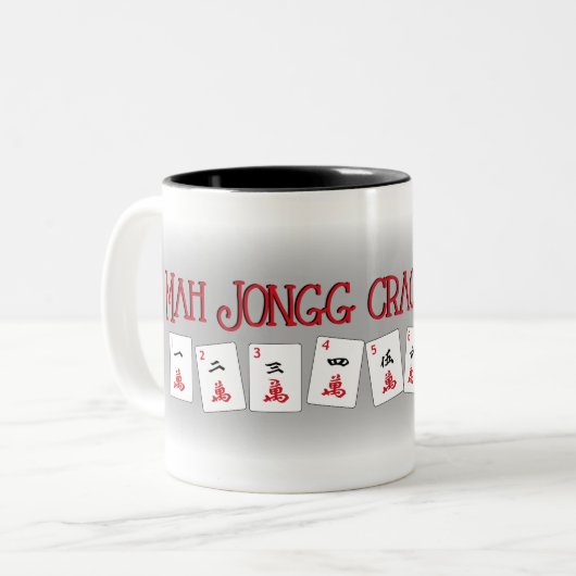 Mah Jonggはマグの上の私を割ります ツートーンマグカップ (正面左)
