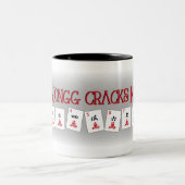 Mah Jonggはマグの上の私を割ります ツートーンマグカップ (中央)