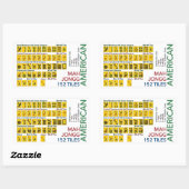 Mah Jonggアメリカのタイル貼り 長方形シール (シート)