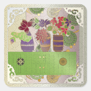 Mah Jonggグリーンテーブルシール スクエアシール