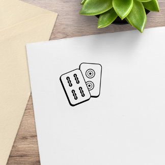 Mah-Jonggゲームタイル1x1 ラバースタンプ