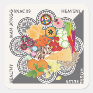 Mah Jonggスナックステッカー スクエアシール