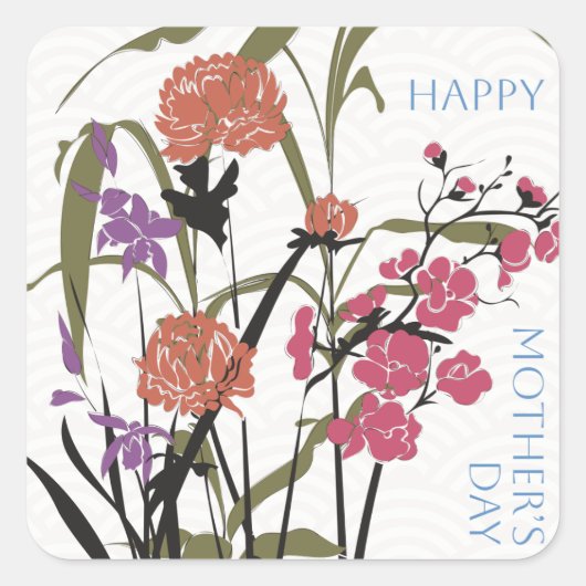 Mah Jongg花母シール スクエアシール (正面)