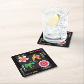 Mah Jongg 4花コースター スクエアペーパーコースター (インサイチュ)