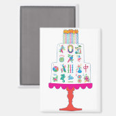 Mah Jongg Birthday Cake Magnet マグネット (正面/裏面)