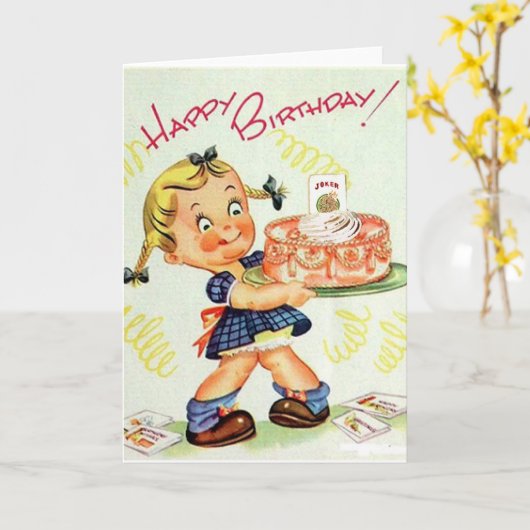 Mah Jongg Birthday Card Cake カード (黄色い花)