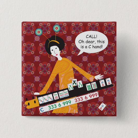 Mah Jongg C Hand Button 缶バッジ (正面)