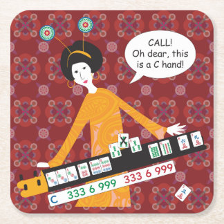 Mah Jongg C Hand Coasters スクエアペーパーコースター