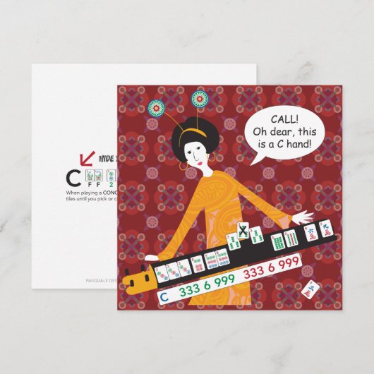 Mah Jongg C Hand Flat Card (正面/裏面)