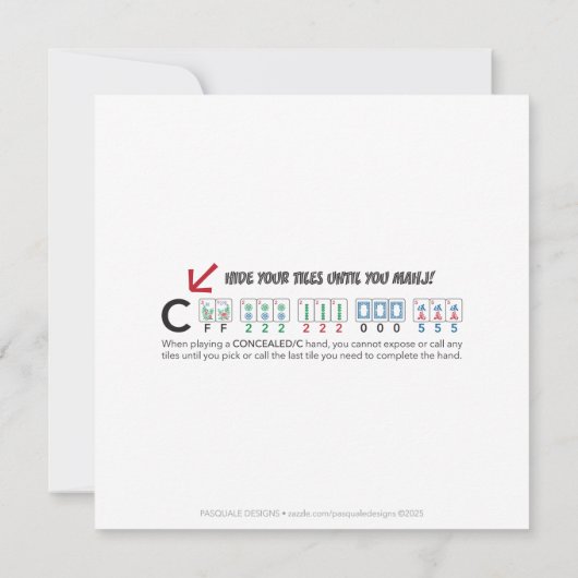 Mah Jongg C Hand Flat Card (裏面)