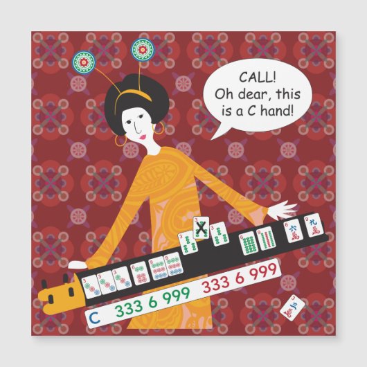 Mah Jongg C Hand Flat Magnet (正面)