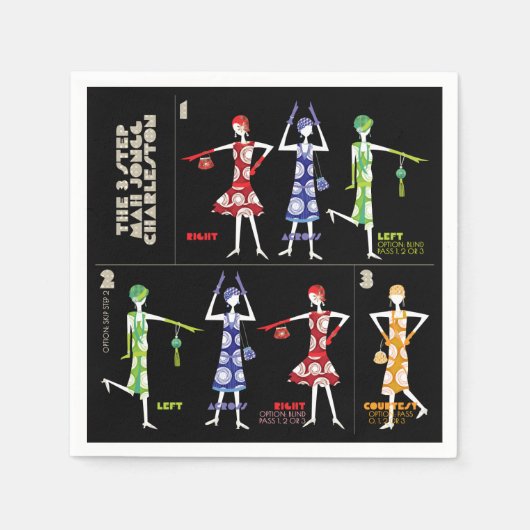 Mah Jongg Charleston Napkins スタンダードカクテルナプキン (正面)