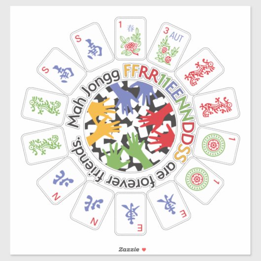 Mah Jongg Friends Vinyl Sticker シール (シート)
