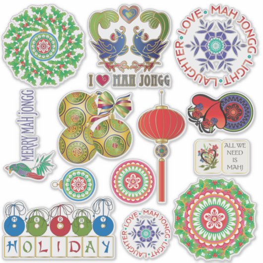 Mah Jongg Holidays Vinyl Stickers シール (正面)