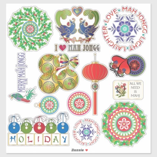 Mah Jongg Holidays Vinyl Stickers シール (シート)