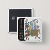 Mah Jongg Horse Button 缶バッジ (正面&裏面)