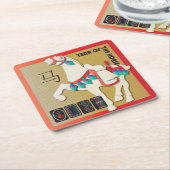 Mah Jongg Horse Coasters スクエアペーパーコースター (アングル)