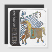 Mah Jongg Horse Flat Magnet (正面/裏面)