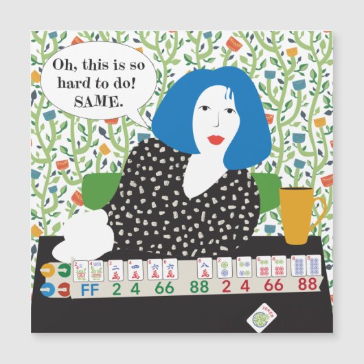 Mah Jongg Joker Discard Flat Magnet (正面)