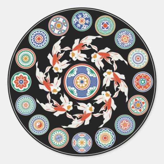 Mah Jongg Koiスタンプ ラウンドシール (正面)