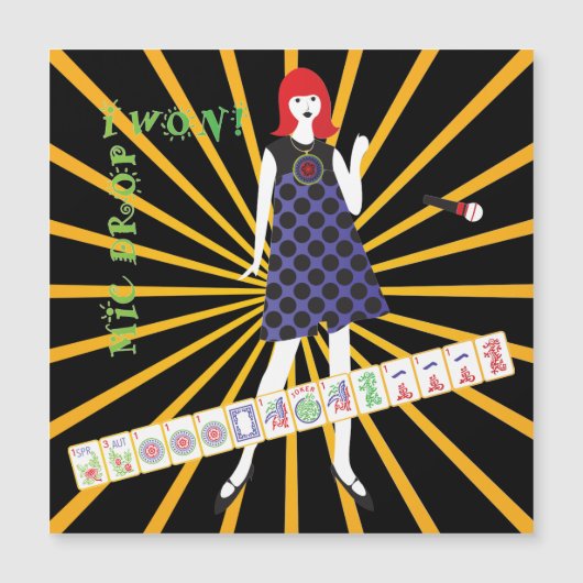 Mah Jongg Mic Drop Magnet Card マグネット招待状 (正面)