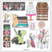 Mah Jongg Mix03 Vinyl Stickers シール (シート)