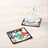 Mah Jongg Polka-Dots Coasters スクエアペーパーコースター (インサイチュ)