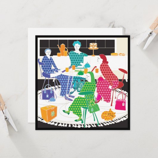 Mah Jongg Polka-Dots Flat Card カード (正面/裏面インサイチュ)