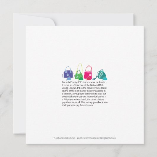 Mah Jongg Polka-Dots Flat Card カード (裏面)