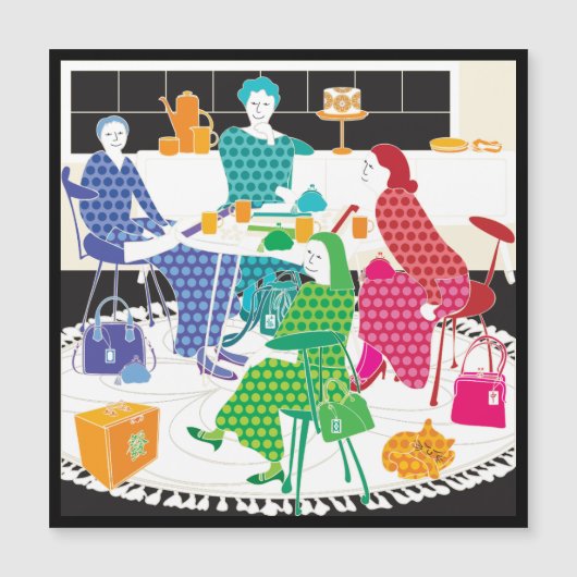 Mah Jongg Polka-Dots Magnet Card (正面)