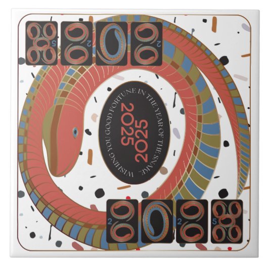 Mah Jongg Snake 2025セラミックタイル タイル (正面)