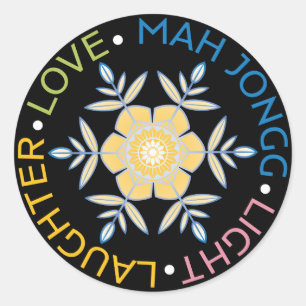 Mah Jongg Snowflakesスタンプ ラウンドシール