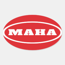 MAHAでアメリカを元気にする 楕円形シール