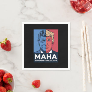 MAHA アメリカを再び健康に トランプ 2024 スタンダードカクテルナプキン