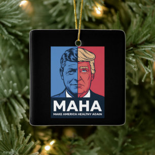 MAHA アメリカを再び健康に トランプ 2024 セラミックオーナメント