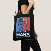 MAHA アメリカを再び健康に トランプ 2024 トートバッグ (クローズアップ)