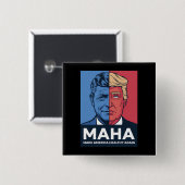 MAHA アメリカを再び健康に トランプ 2024 缶バッジ (正面&裏面)