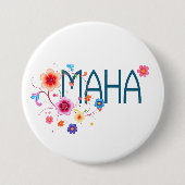 MAHA フラワー 缶バッジ (正面)