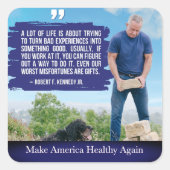 MAHA Make America Again RFK jr Kennedy Dog スクエアシール (正面)