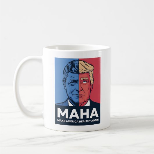 MAHA Make America Healthy Again Trump 2024 コーヒーマグカップ (左)