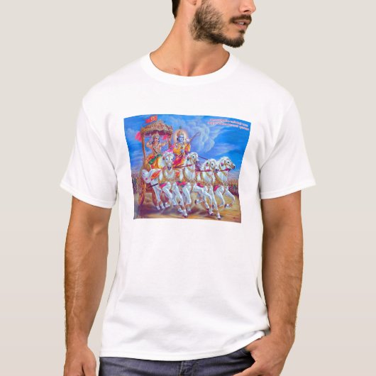 Mahabharat - Krishna及びArjun主 Tシャツ (正面)
