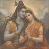 Mahadev and Mata Parvati Painting Arts シール (正面)