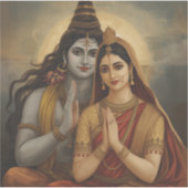 Mahadev and Mata Parvati Painting Arts シール (正面)