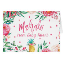 Mahaloのハワイのベビーシャワーのサンキューカード