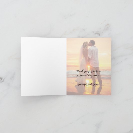 Mahalo 2の写真の結婚式はメッセージカード感謝していしています サンキューカード (内部)