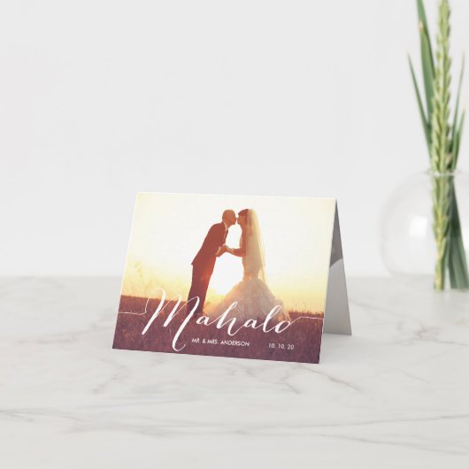 Mahalo Photo 結婚's Thank You Note Card サンキューカード (正面)
