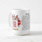 Mahanは、起源、意味および頂上示します コーヒーマグカップ (正面左)