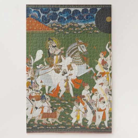Maharana Bhim Singh in Procession Indian Art ジグソーパズル (縦)