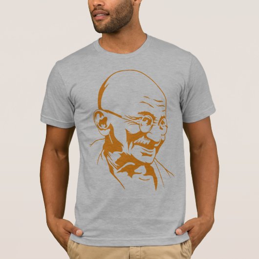 Mahatma GandhiのポートレートのTシャツ Tシャツ (正面)